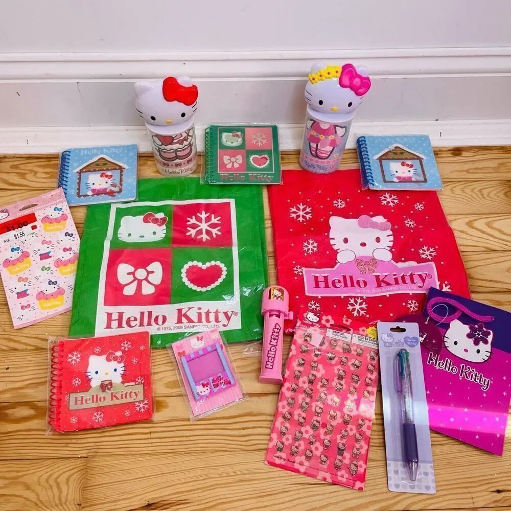 NEW Vintage Hello Kitty Sanrio Deadstock Large Lot Bags Pen Notebooks Sticker‎
